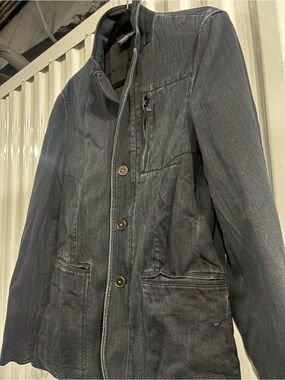 Armani Exchange Dark Wash Denim Blazer Jacket Minimalist Y2K